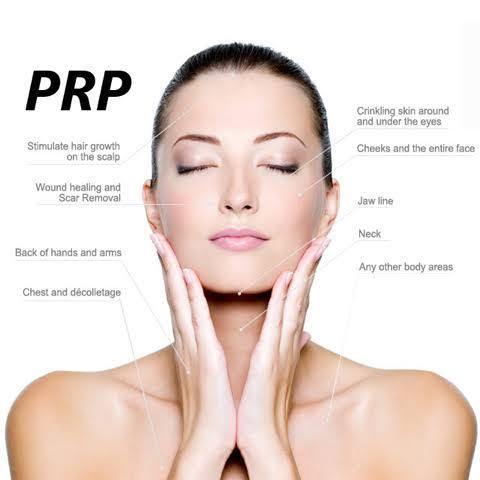 A close-up showing the administration of platelet-rich plasma to the skin during a PRP face treatment.
